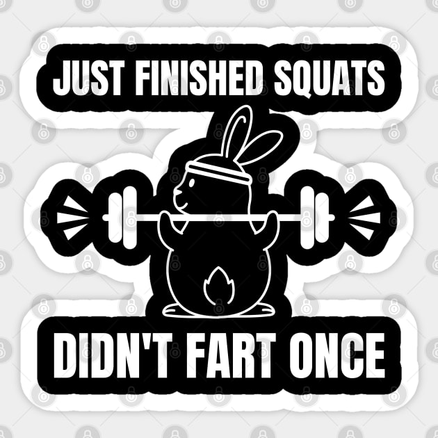 Funny Bunny Workout Squats Gym Wear Sticker by BuddyandPrecious